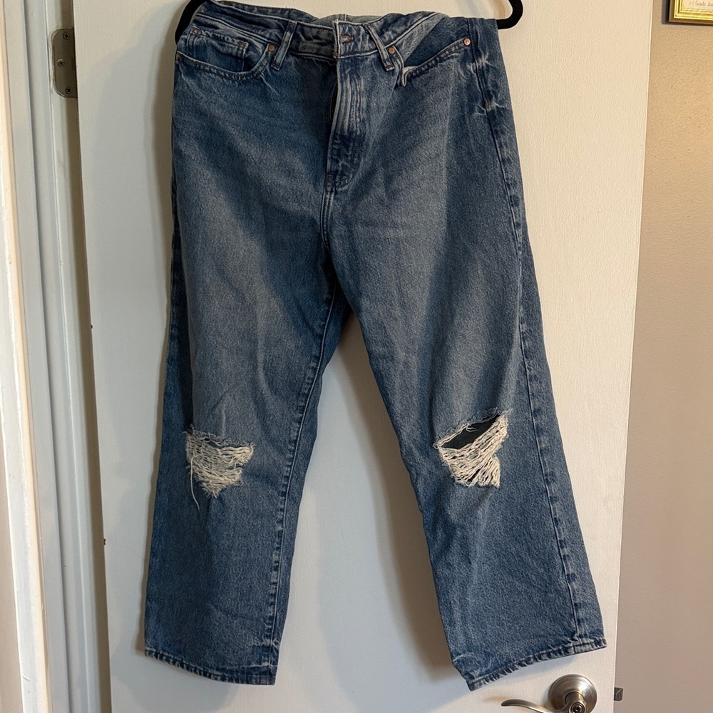 Express Blue Distressed Jeans size 10 regular